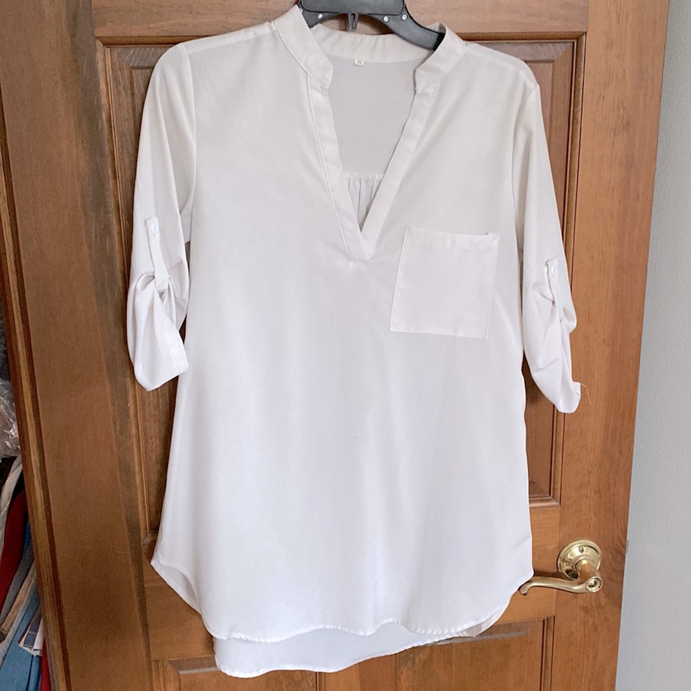 White 3/4 Sleeve Shirt